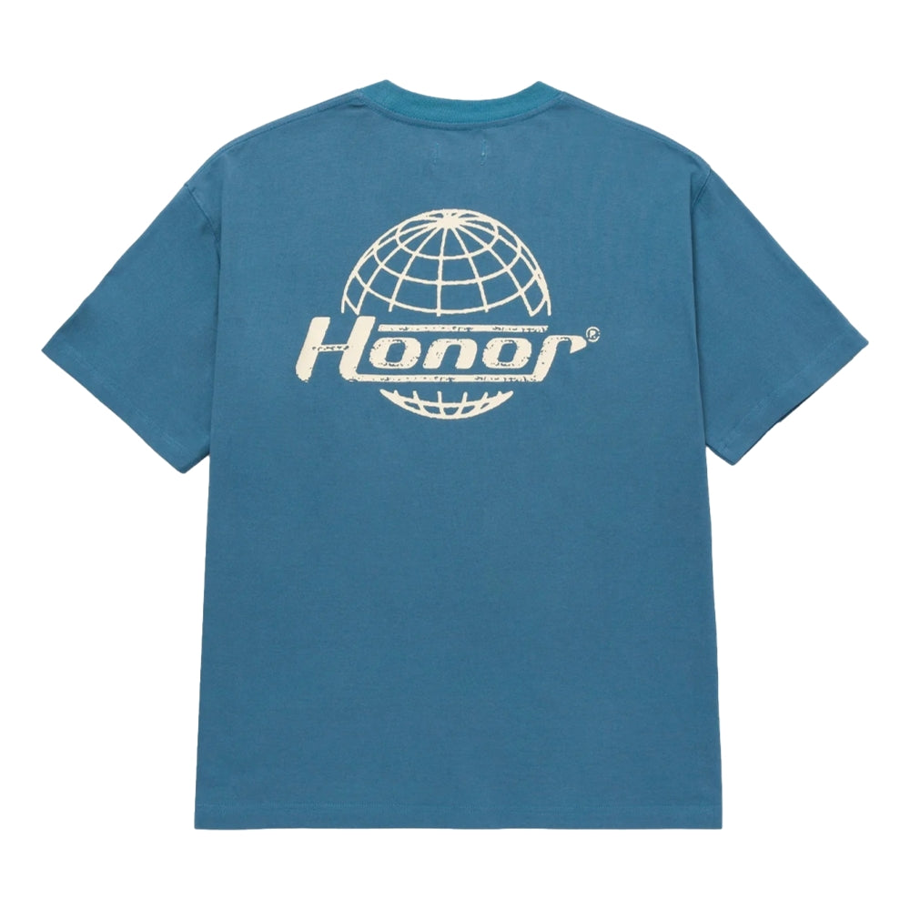 Honor The Gift Honor Globe Logo Tee Blue - Stylish Casual T-Shirt for Men & Women - Perfect for Streetwear, Everyday Wear & Gifting