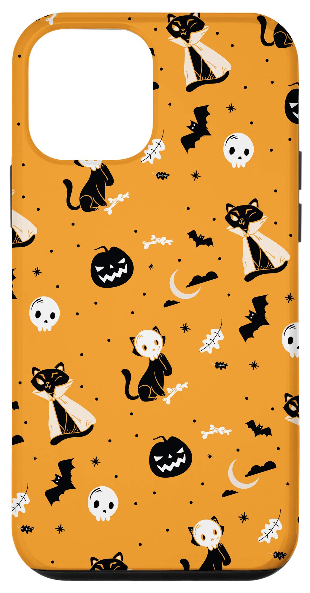 iPhone 12 Mini Halloween Case - Pumpkin, Jack-o'-Lantern, Cat & Bats Design | Protective Phone Cover for Trick-or-Treating, Parties & Spooky Season