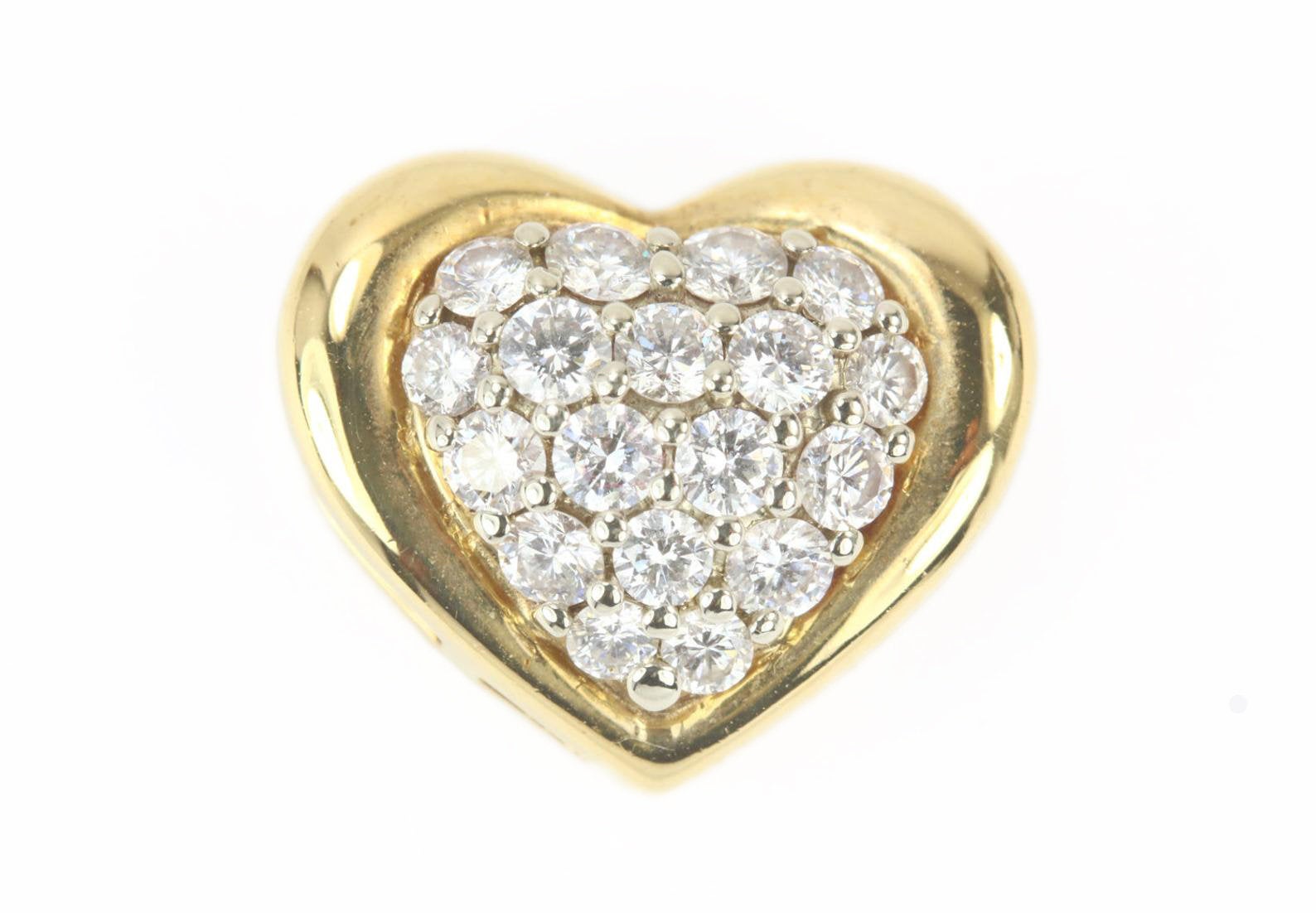 18K Gold Pave Diamond Heart Pendant Necklace for Women - Elegant Valentine's Day Gift, Anniversary Jewelry, Bridal Party Accessories