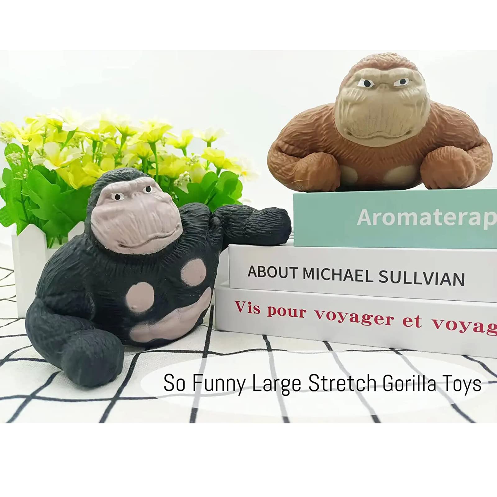 **OriCraft Soft Bouncy Gorilla Figure - Stress Relief Sensory Fidget Toy for Anxiety, ADHD & Focus - Fun Finger Pressure Squeeze Toy for Kids, Teens & Adults - Perfect Birthday & Christmas Gift (Black) - Great for Office, Travel & Relaxation**