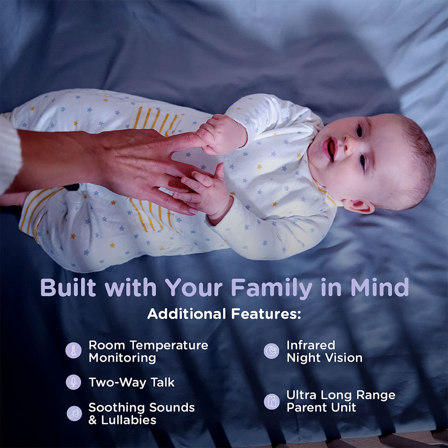Hubble Connected Nursery Pal Deluxe Twin Smart Baby Monitor - Wireless Wi-Fi HD Camera with 5