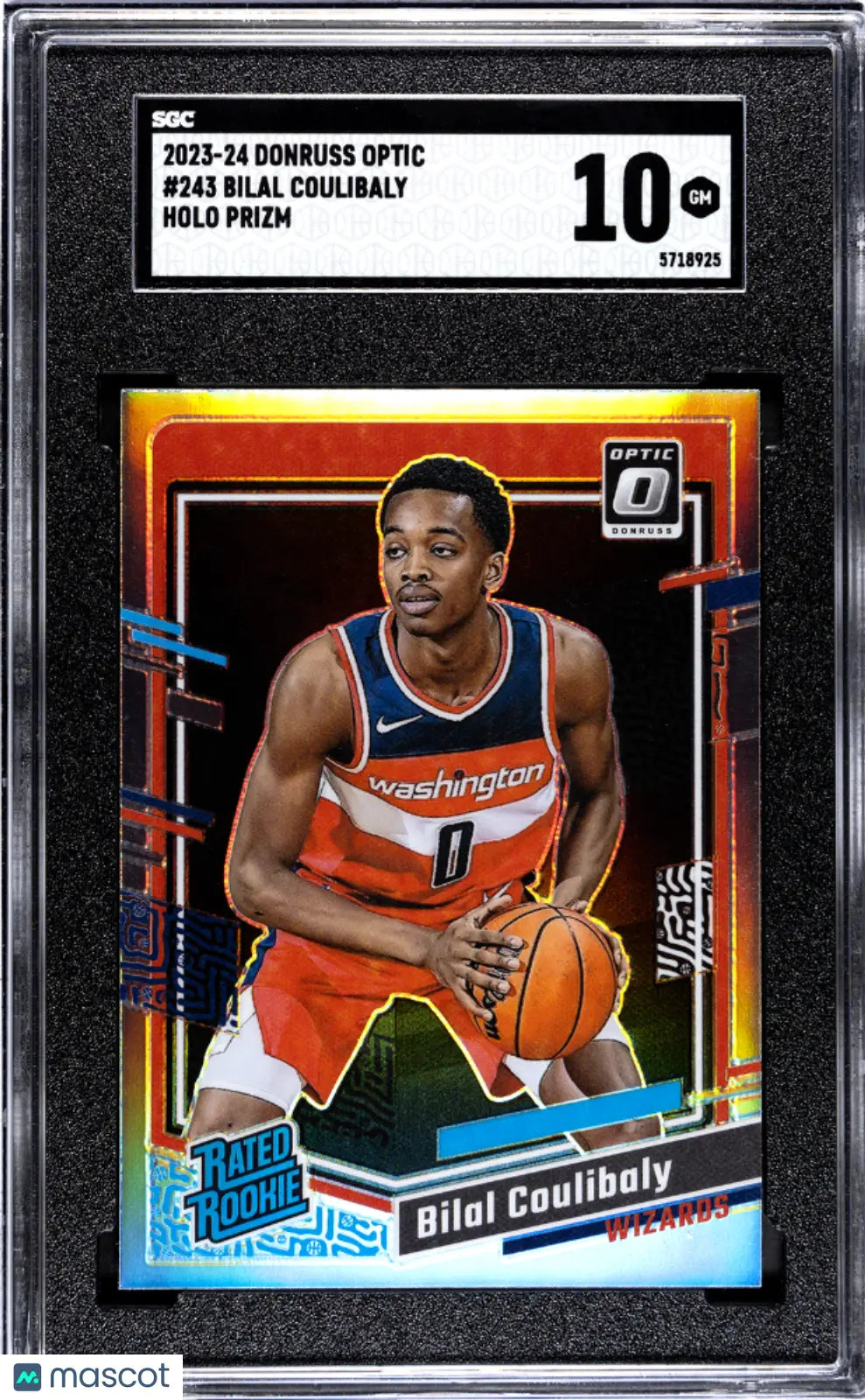 2023 Donruss Optic Bilal Coulibaly Rated Rookie Holo Prizm Basketball Card SGC 10 Gem Mint - Perfect for NBA Collectors, Investment & Display Cases