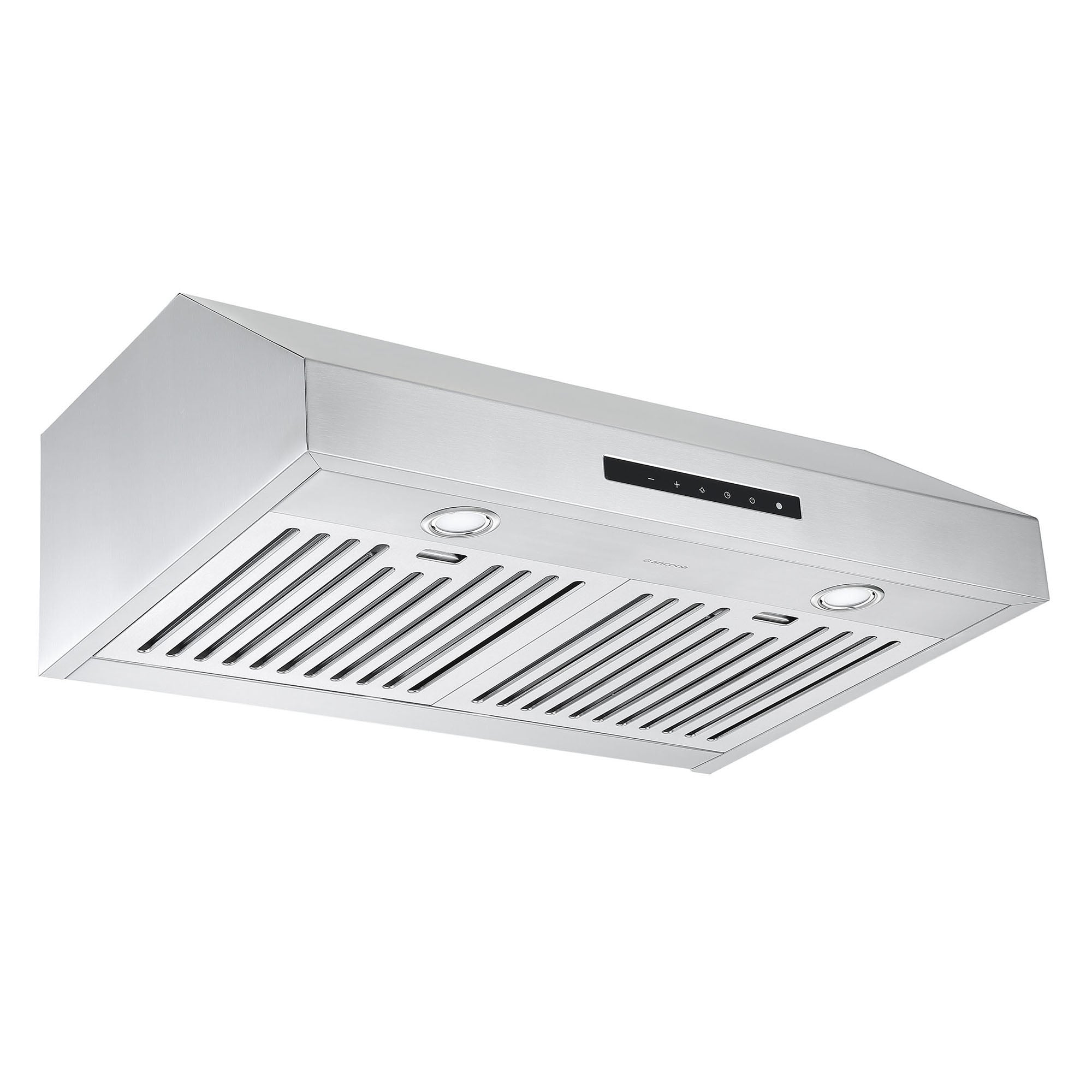 Ancona 30-Inch Under Cabinet Range Hood with LED Night Light - Stainless Steel Kitchen Vent Hood for Stove, Cooktop & Gas Range - Perfect for Small Kitchens & Apartments