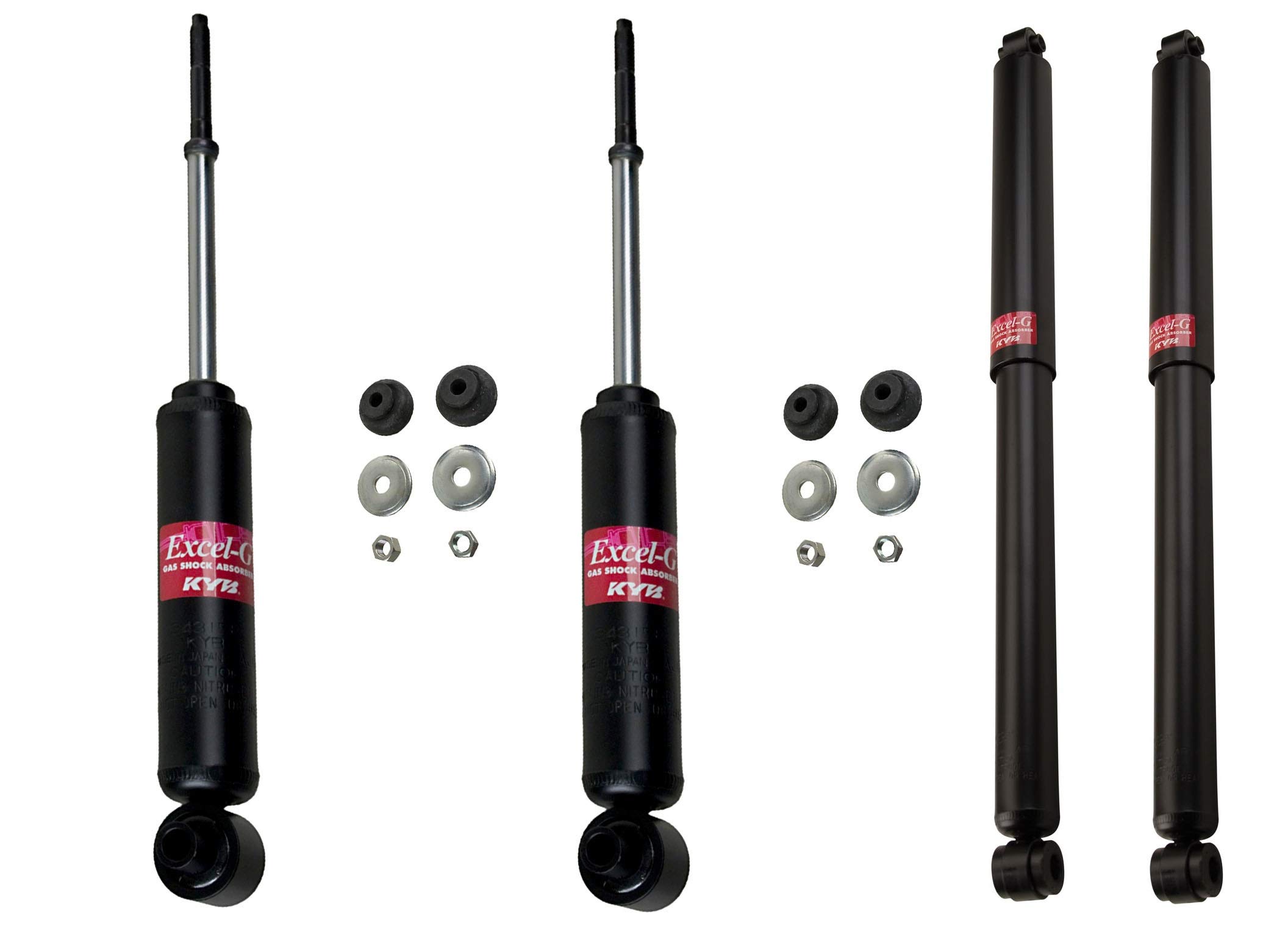 Chrysler Cordoba Dodge Charger Plymouth Fury Front & Rear Suspension Shock Absorbers Kit - Heavy Duty Replacement for Smooth Ride - Perfect for City Driving & Off-Road Adventures