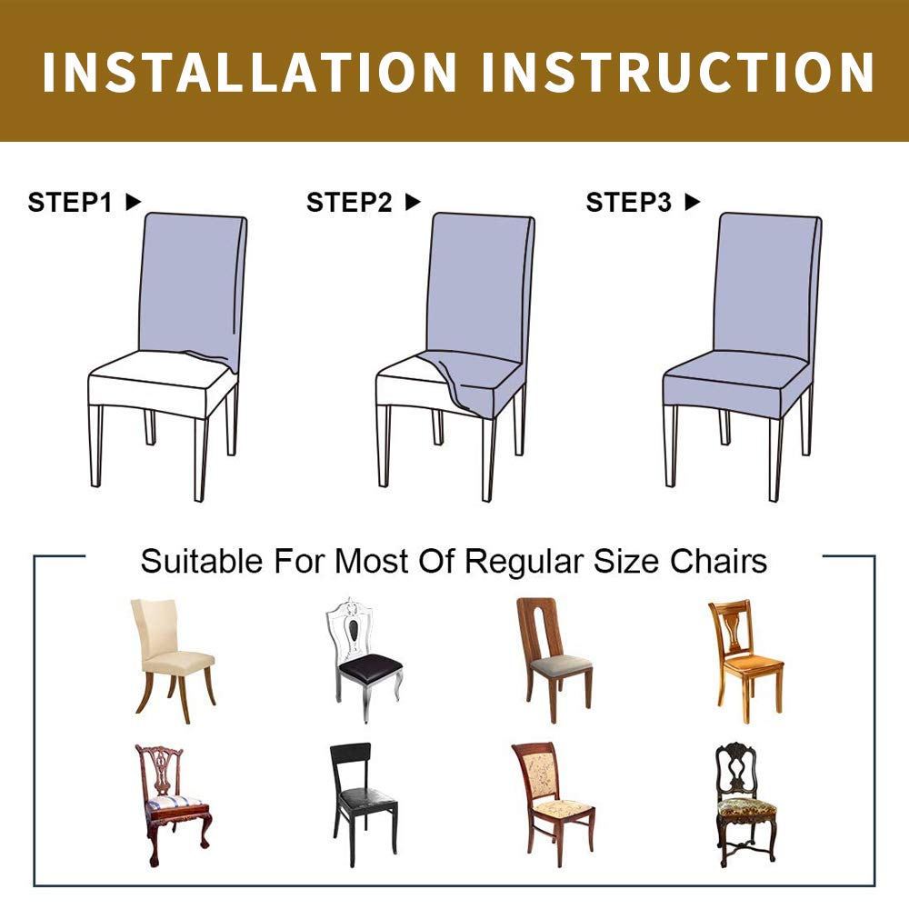 Stretch Chair Covers Set of 4 - Soft Washable Dining Room Chair Slipcovers with Elastic Bottom, Bunny & Egg Pattern - Perfect for Kitchen, Hotel, Office Furniture Protection | Easter Home Decor & Spring Party Essentials