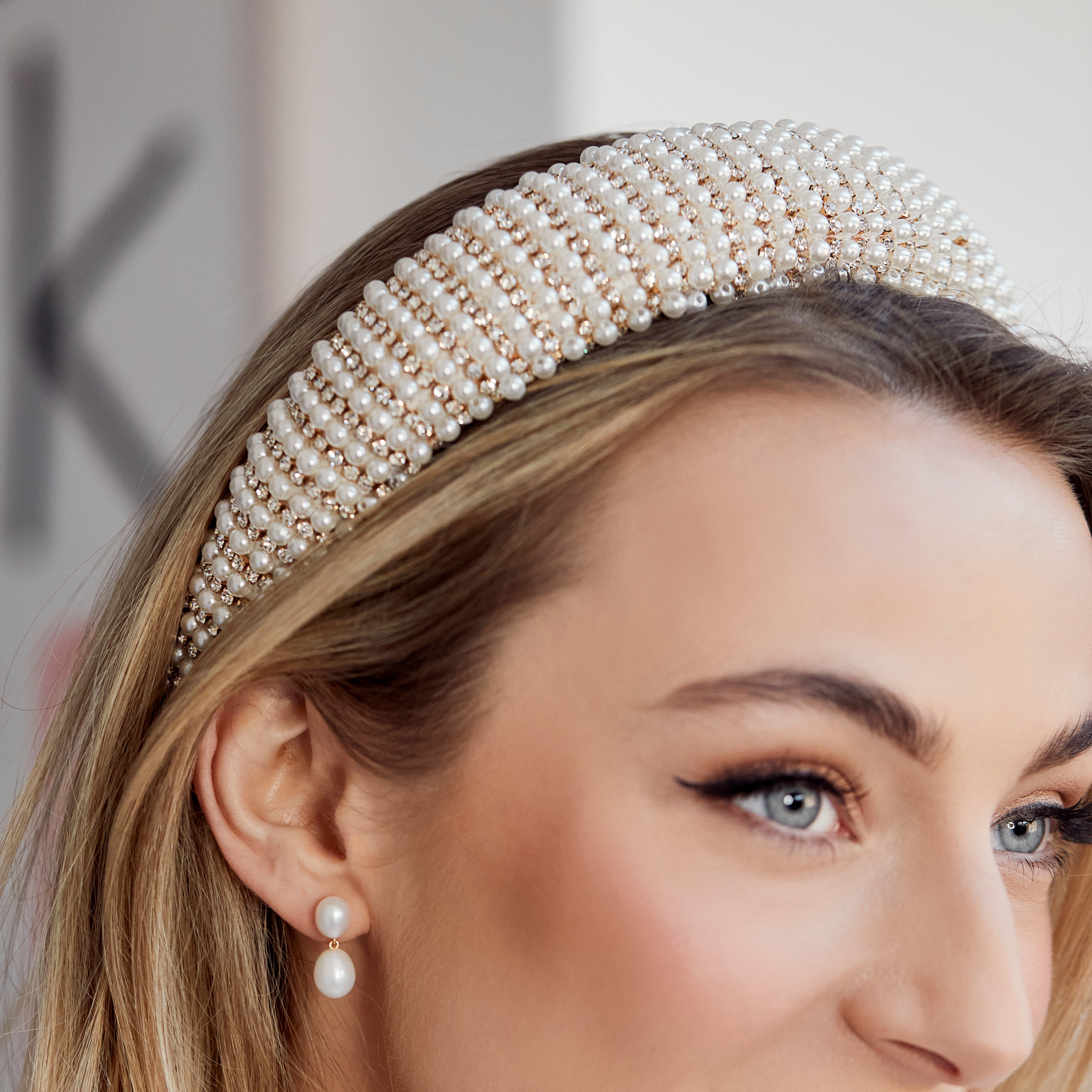 Elodie Pearl & Crystal Embellished Wide Headband for Women - Elegant Hair Accessories for Weddings, Parties & Special Occasions