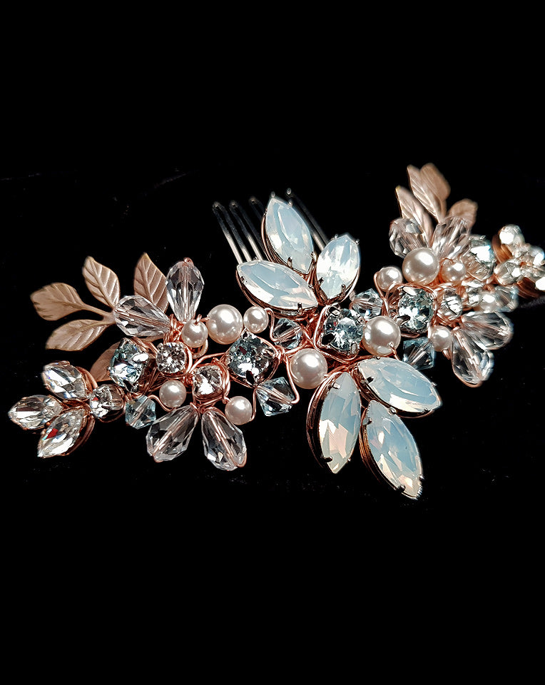 Elegant Bohemian Vintage Leaf Comb Bridal Headpiece by Kezani - Perfect for Weddings, Boho Bridal Accessories & Special Occasions
