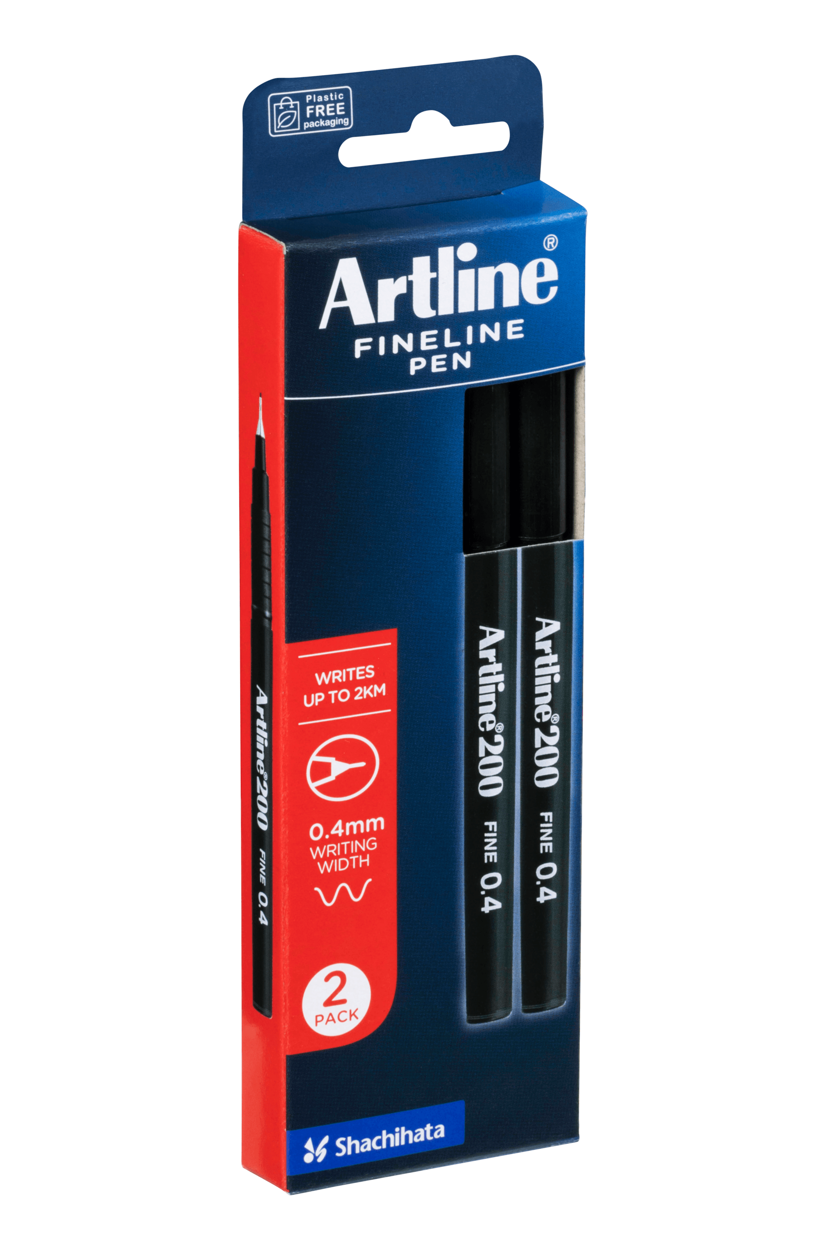 Artline 200 Fineliner Pen - Ultra Fine 0.4mm Black Marker - 2 Pack Set for Sketching, Journaling & Note Taking - Perfect for Artists, Students & Office Use