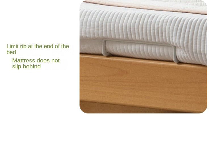 Solid Beech Wood Soft Single Kids Bed - Durable & Safe Children's Bedroom Furniture for Toddlers & Teens - Perfect for Bedrooms, Daycare, and Guest Rooms