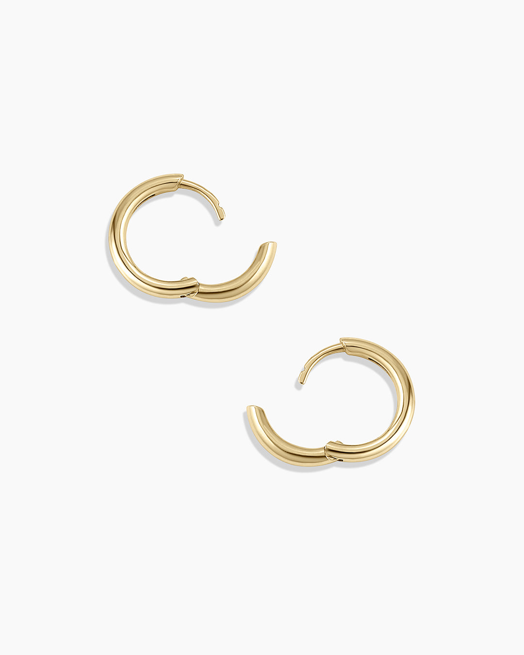 14K Gold Huggie Hoop Earrings for Women - Minimalist Everyday Studs for Work, Gym & Casual Wear