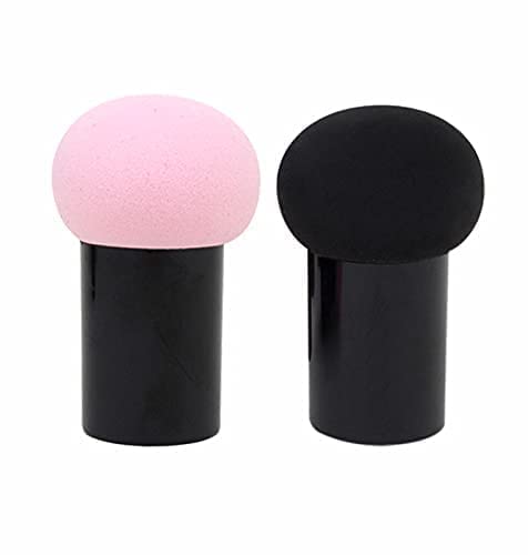 MASTADI Women's & Girls' 2-Piece Mushroom Head Beauty Blender & Soft Powder Puff Set for Makeup Application - Multicolor (Perfect for Foundation, Concealer & Setting Powder)