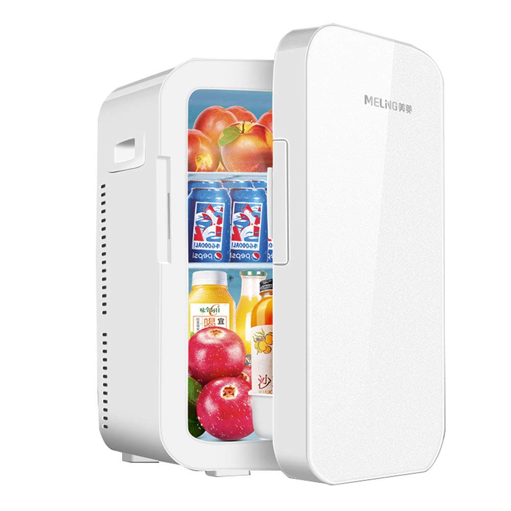 10L/11 Can Portable Mini Fridge Cooler & Warmer - AC/DC Power for Bedroom, Office, Car, RV, Camping - Keep Drinks & Food Fresh Anywhere - White