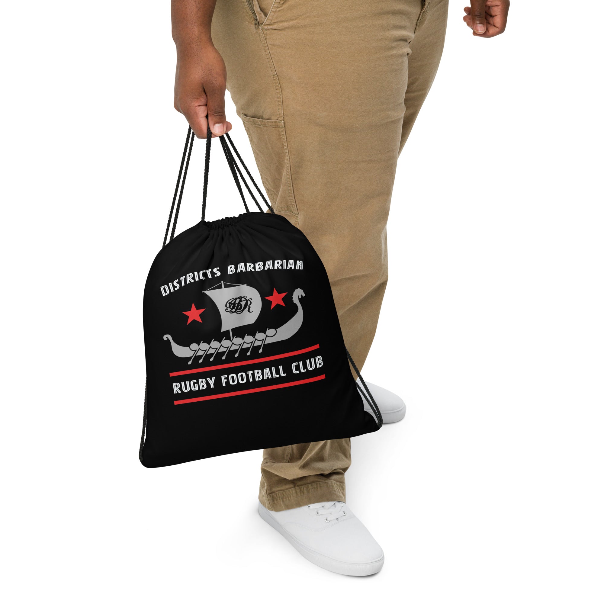 Districts Barbarian RFC Drawstring Bag - Durable Gym Sack for Sports, Travel & School - Lightweight Backpack for Workout, Camping & Everyday Use