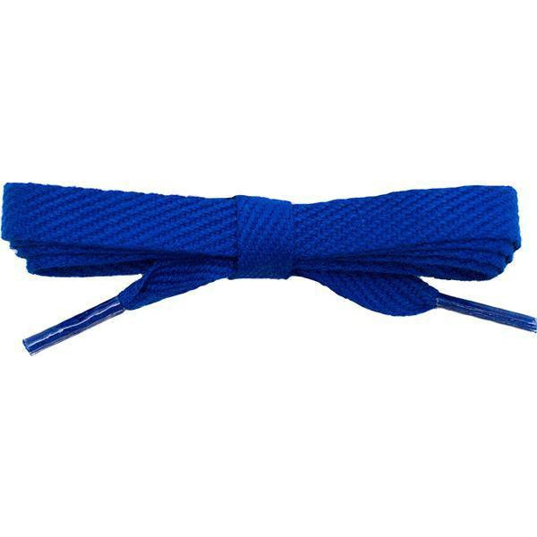 Wholesale 12-Pair Pack of 3/8 Inch Royal Blue Cotton Flat Shoelaces - Perfect for Sneakers, Dress Shoes & Casual Footwear