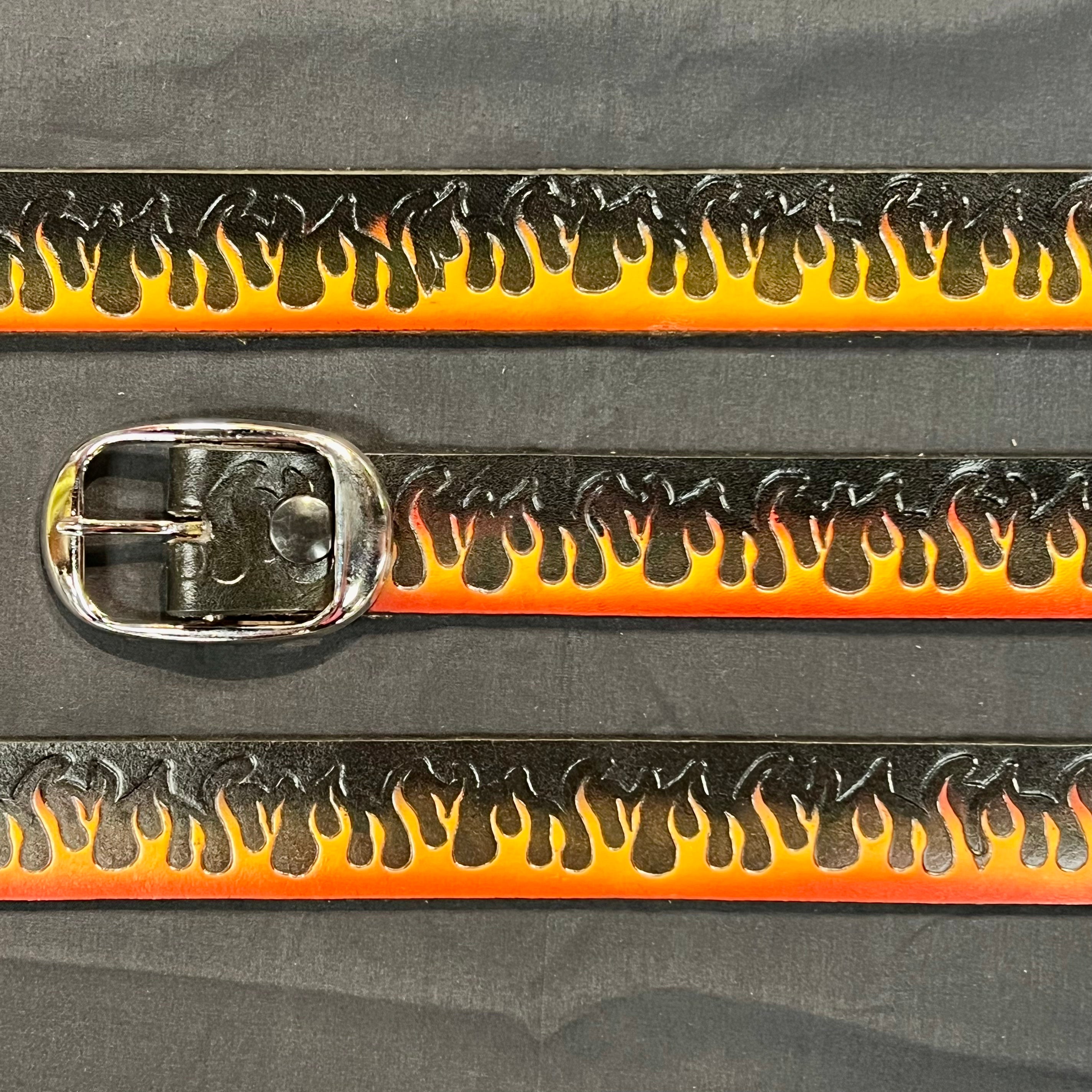 Belt with Rising Flame Design - Stylish Accessory for Men & Women | Perfect for Casual Wear, Cosplay, and Gothic Fashion