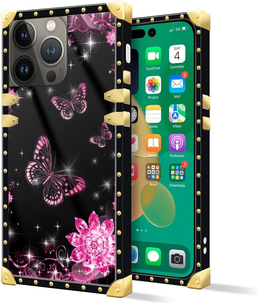 iPhone 14 Plus Case 6.7 Inch - Fashion Gold Chain Leopard Print Back Cover | Protective Phone Case for Women & Girls | Perfect for Parties, Travel & Everyday Use