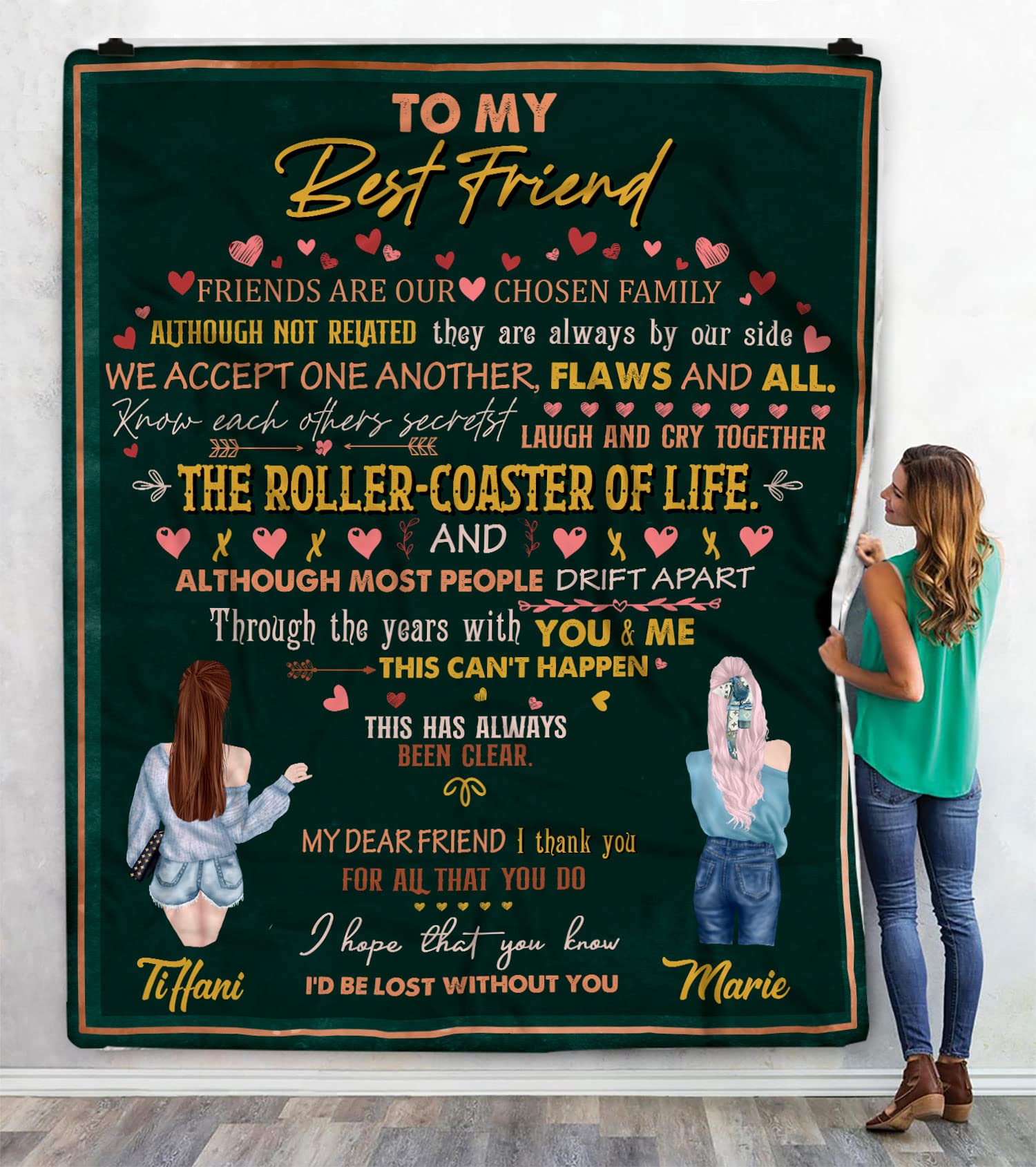 Personalized Fleece Blanket for Best Friend - Custom Name & Message Sherpa Blanket Gift for BFF - Cozy Throw for Movie Nights, Sleepovers & Friendship Celebrations