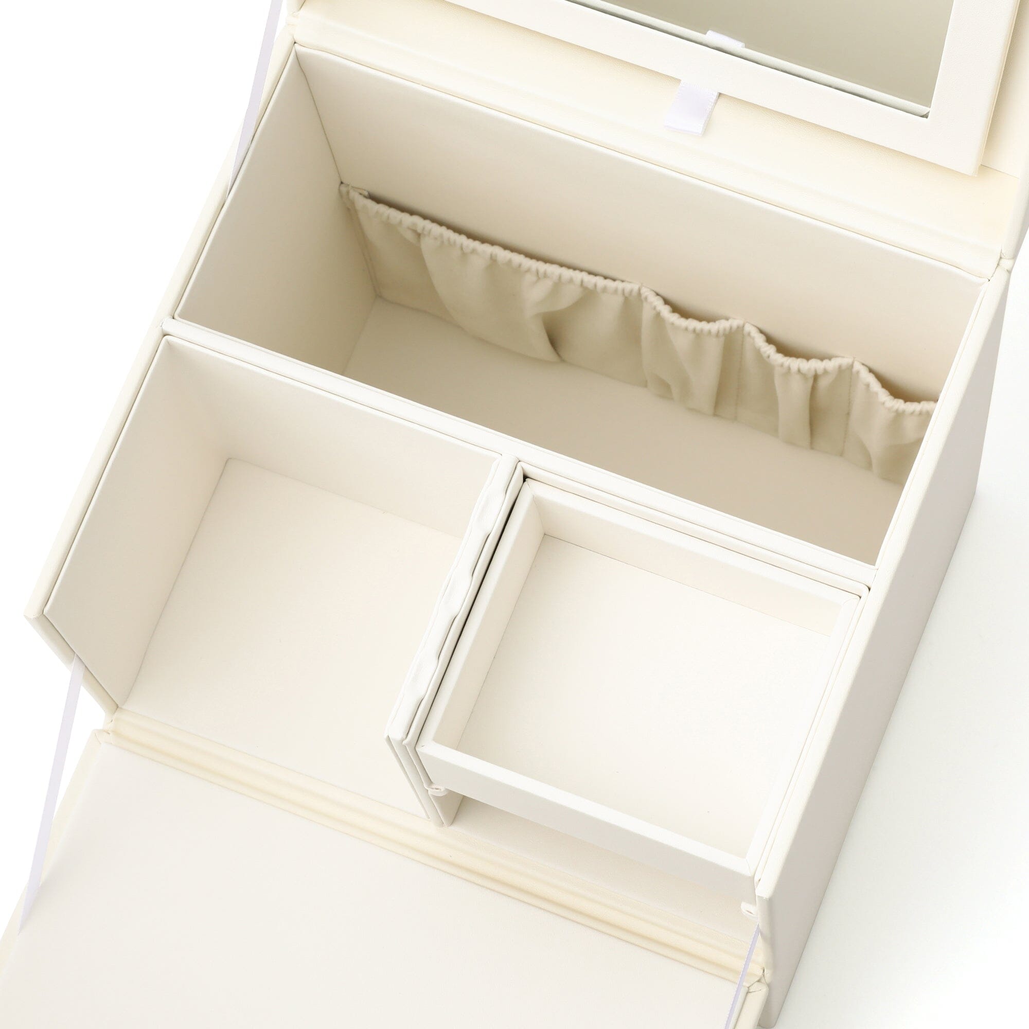 Elegant Beige Embroidery Flower Jewelry Box - Perfect for Gift Giving, Home Decor & Organizing Necklaces, Rings & Earrings