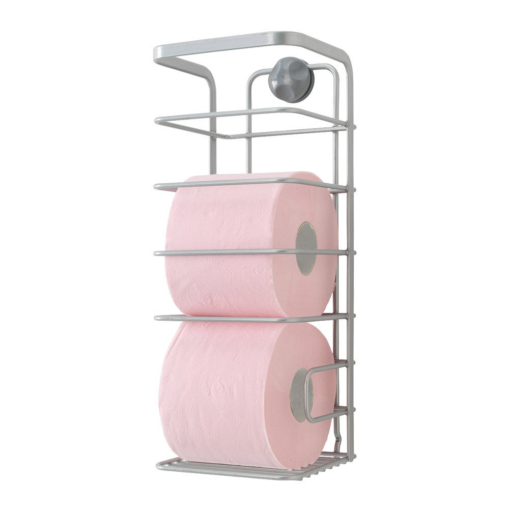 Wire World 40.48.10 Viva Silver Toilet Paper Holder with Safefix Mounting System - Bathroom Tissue Roll Stand for Modern Homes & Luxury Hotels