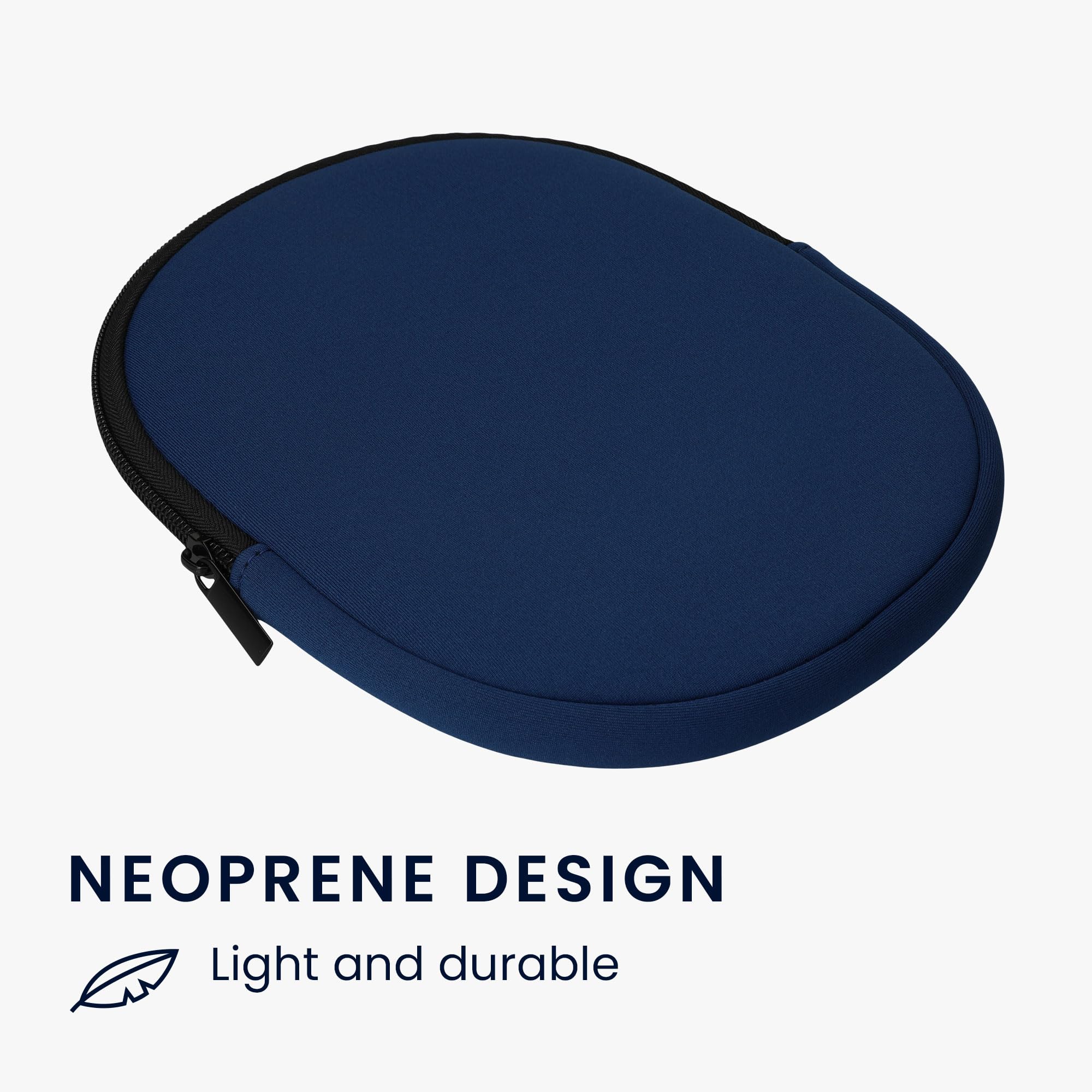 kwmobile Neoprene Headphone Case Compatible with Sony WH-CH520 WH-CH510 MDR-ZX110 - Protective Zippered Pouch for Travel Storage in Dark Blue | Perfect for Commuting, Gym & Airplane Use