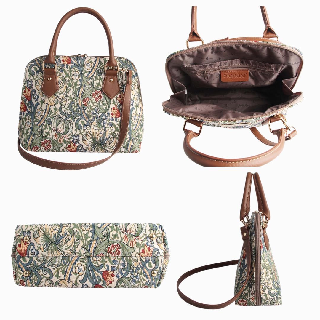 Signare Women's Fashionable Tapestry Handbag & Shoulder Bag - Crossbody Purse with Adjustable Strap for Women, Girls & Teens | Perfect for Work, Travel & Daily Use