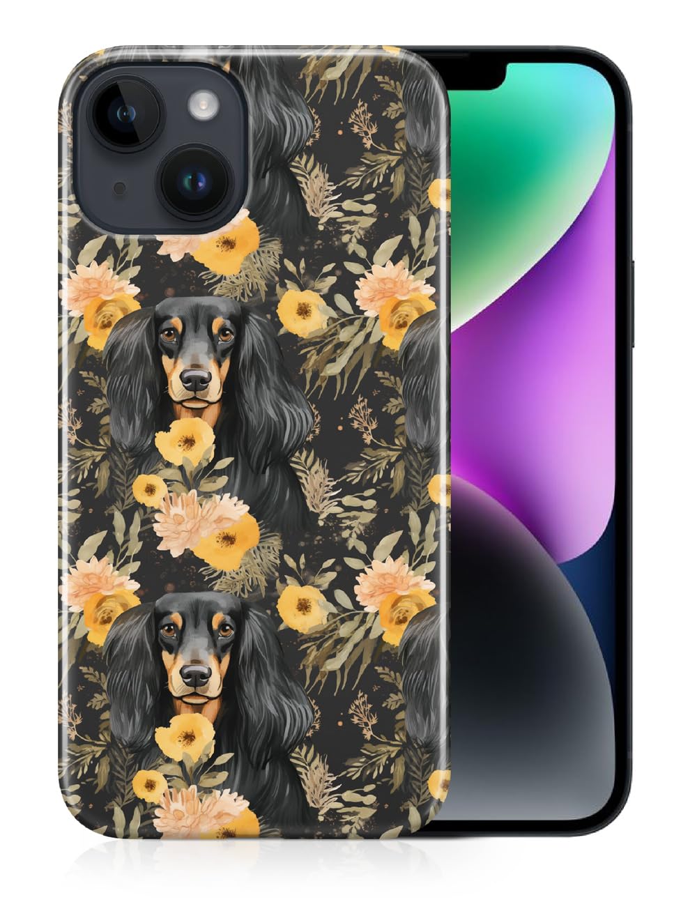 Stylish Gordon Setter Puppy Dog Pattern Polycarbonate Phone Case for Apple iPhone 14 Plus - Durable Protection with Cute Canine Design, Perfect for Dog Lovers & Everyday Use