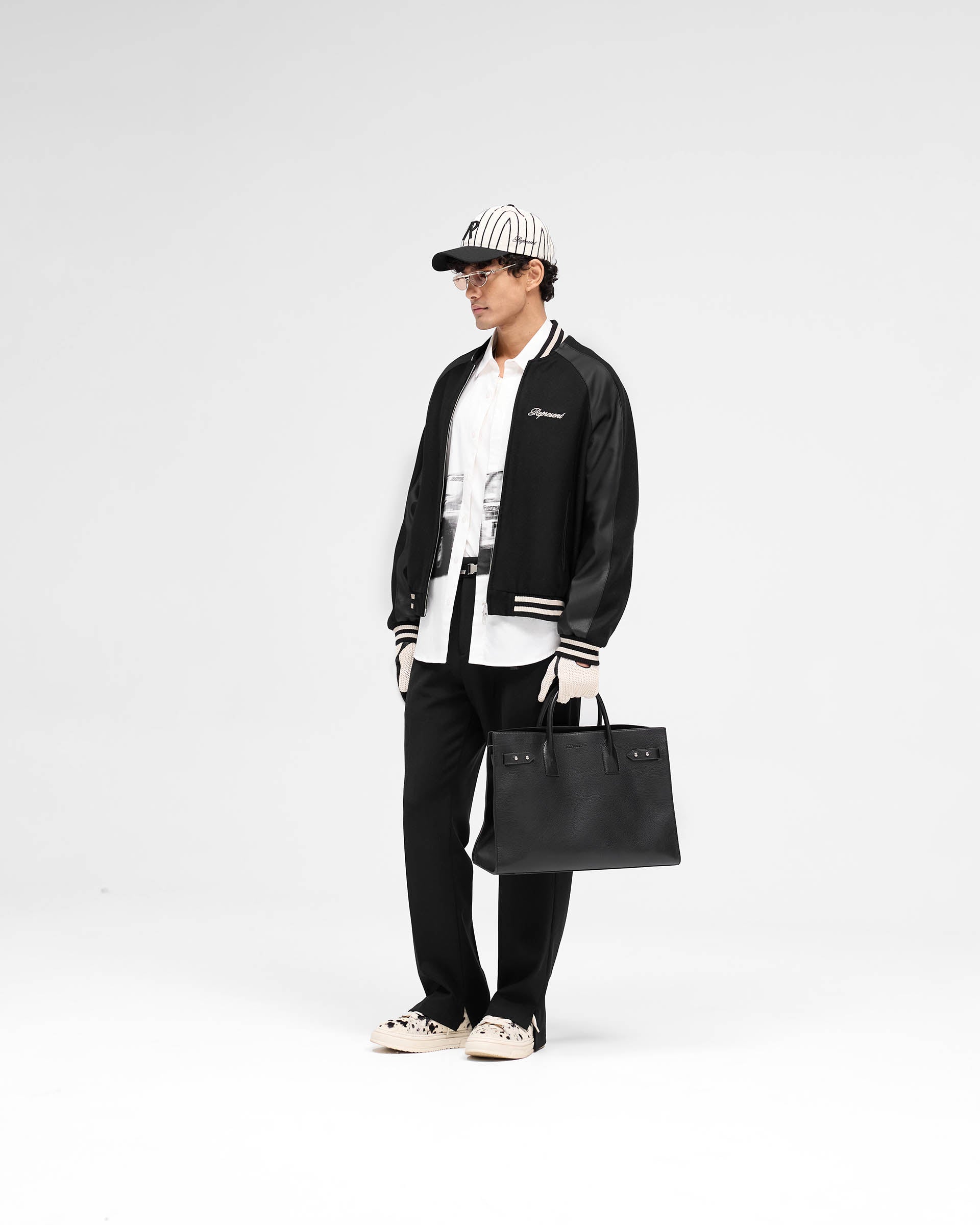 Men's Black Raglan Varsity Jacket - Baseball Style Sleeve Design - Casual Outerwear for Sports, School & Street Fashion