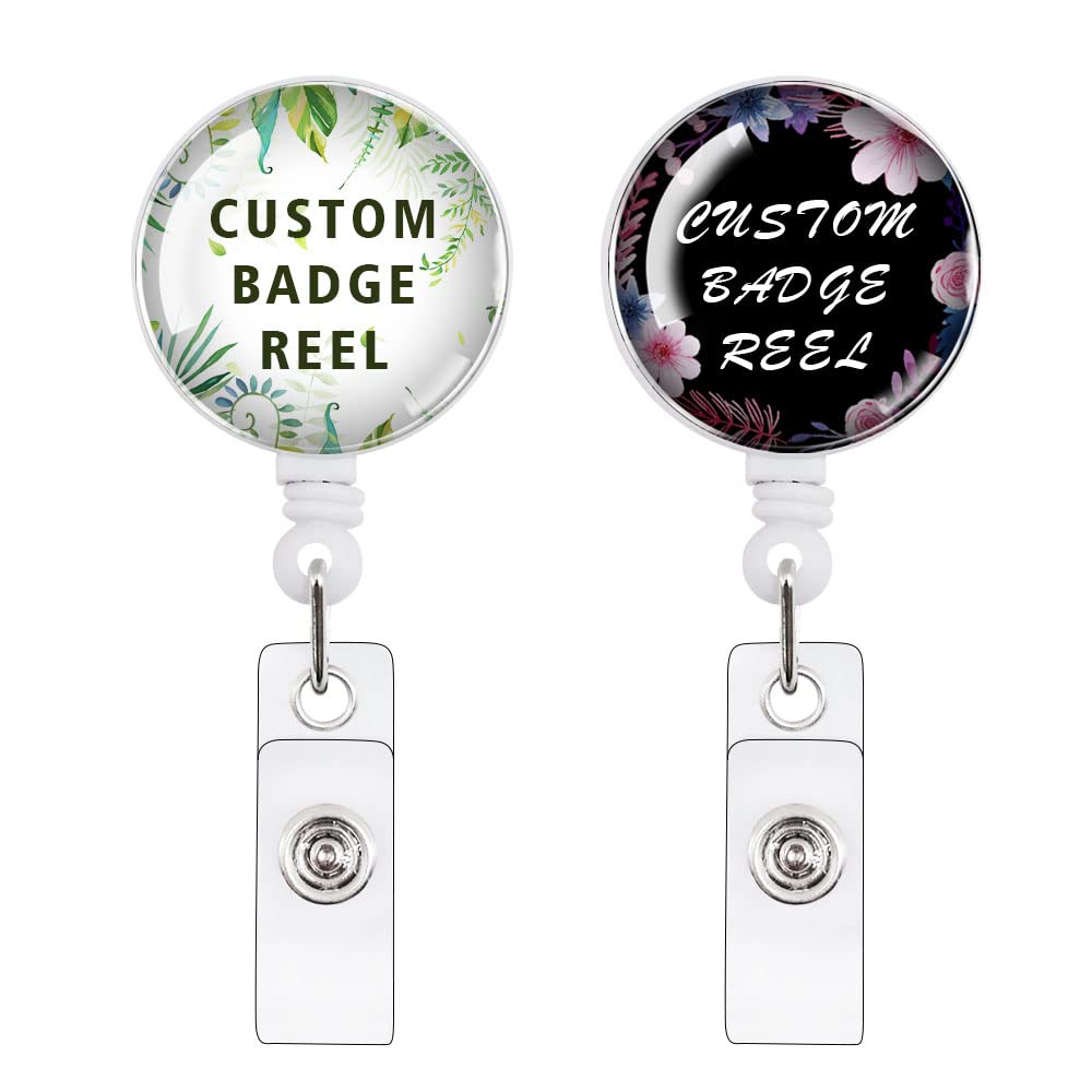 Custom Personalized Retractable ID Badge Holder Reels with Secure Back Clip - Perfect for Office, School, Events & Conferences