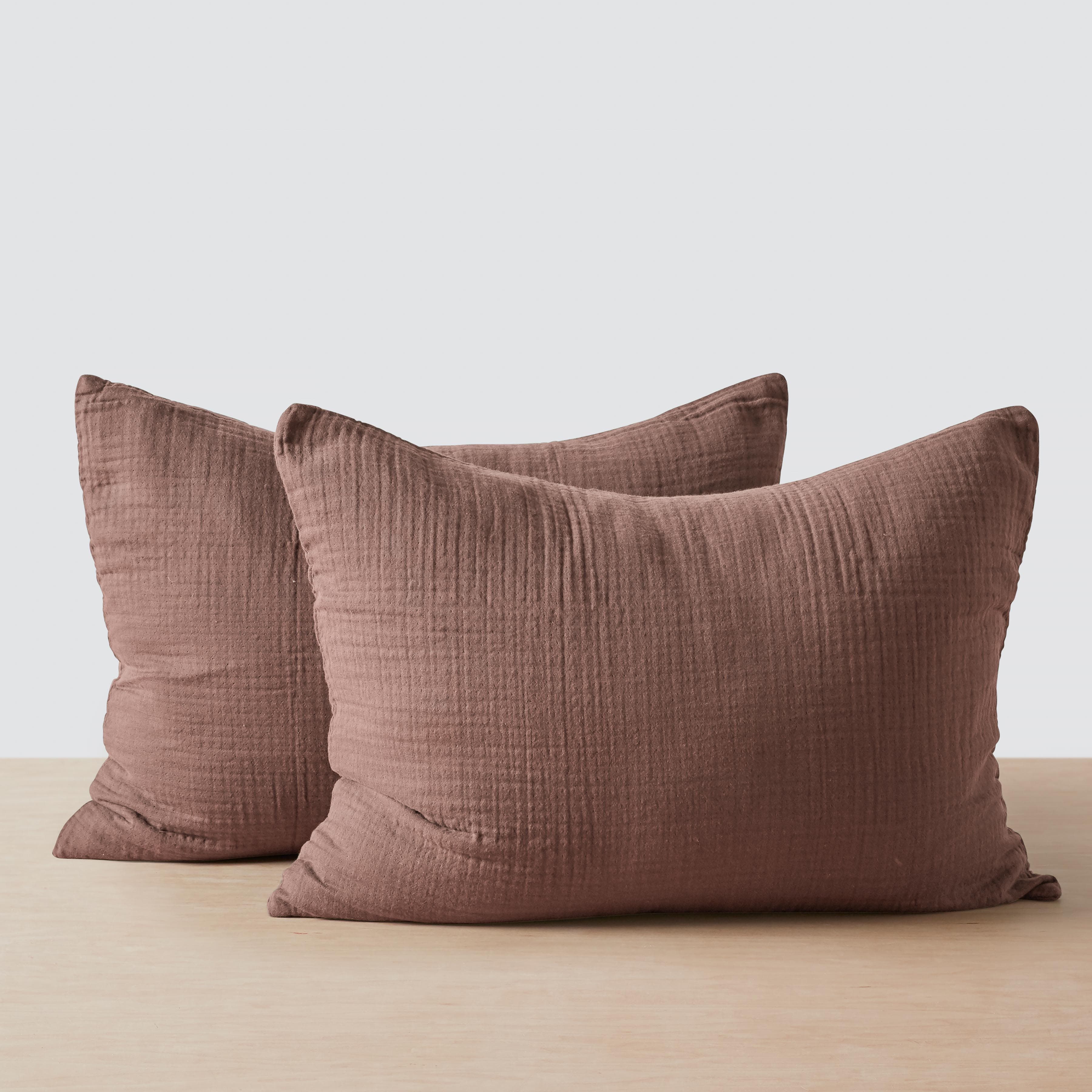 Organic Cotton Gauze Pillow Shams - Soft & Breathable Bedding for a Comfortable Sleep - Perfect for Home, Hotel, and Guest Room Decor
