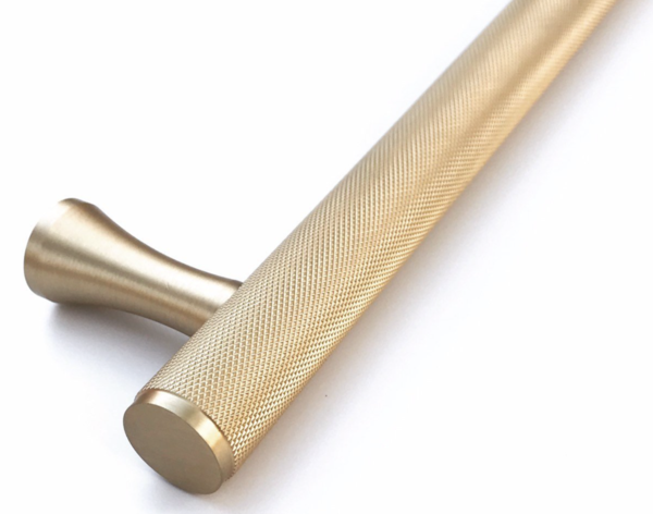 Solid Satin Brass Knurled Appliance Handle - 12 Pack - Durable Kitchen Cabinet & Drawer Pulls for Modern Home Upgrade