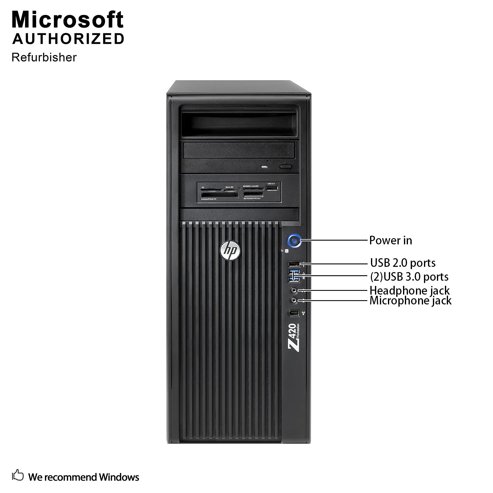 HP Z420 Workstation Computer - Intel Xeon Quad Core Processor up to 3.8GHz, 16GB DDR3 RAM, 240GB SSD + 1TB HDD, Windows 10 Pro, NVIDIA Quadro 2000 1GB GPU, USB 3.0, WiFi (Certified Renewed) - Perfect for CAD, Video Editing & 3D Rendering