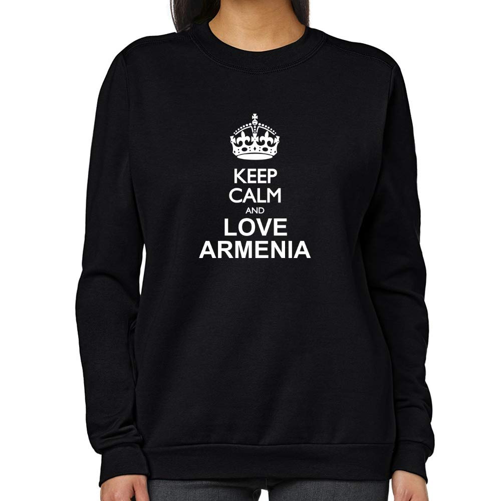 Keep Calm and Love Armenia Women's Sweatshirt - Soft & Comfortable Pullover Hoodie for Casual Wear, Travel & Armenian Pride
