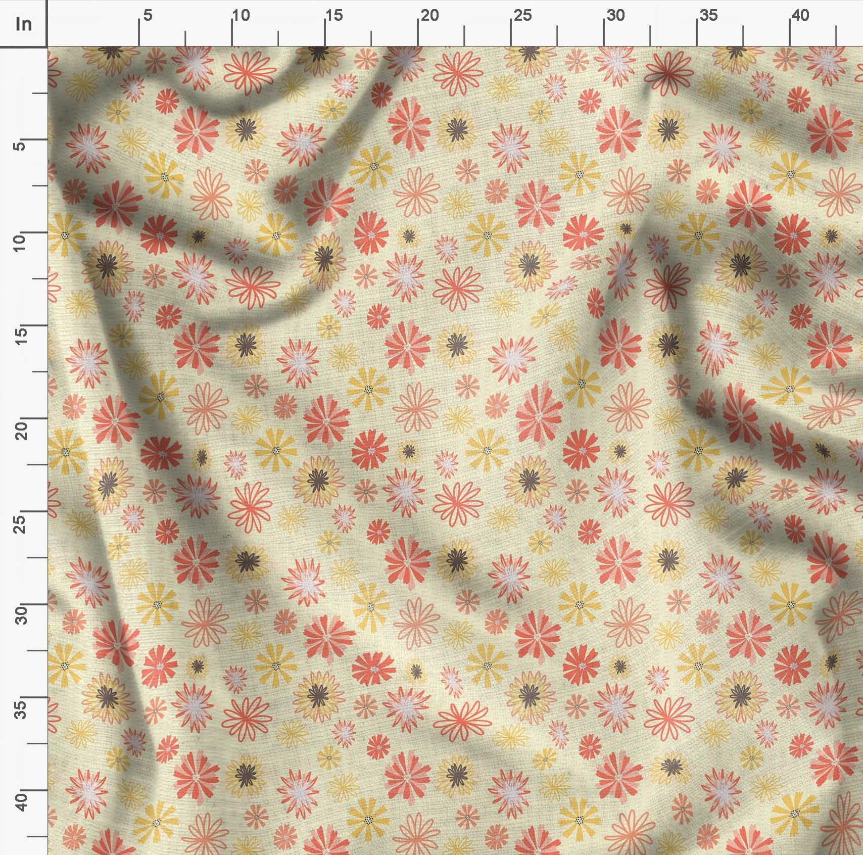 Soimoi Moss Georgette Yellow Fabric by The Yard - 42 Inch Wide Artistic Leaf & Floral Printed Fabric for Dresses, Curtains, DIY Crafts - Elegant Fashion & Home Decor Material