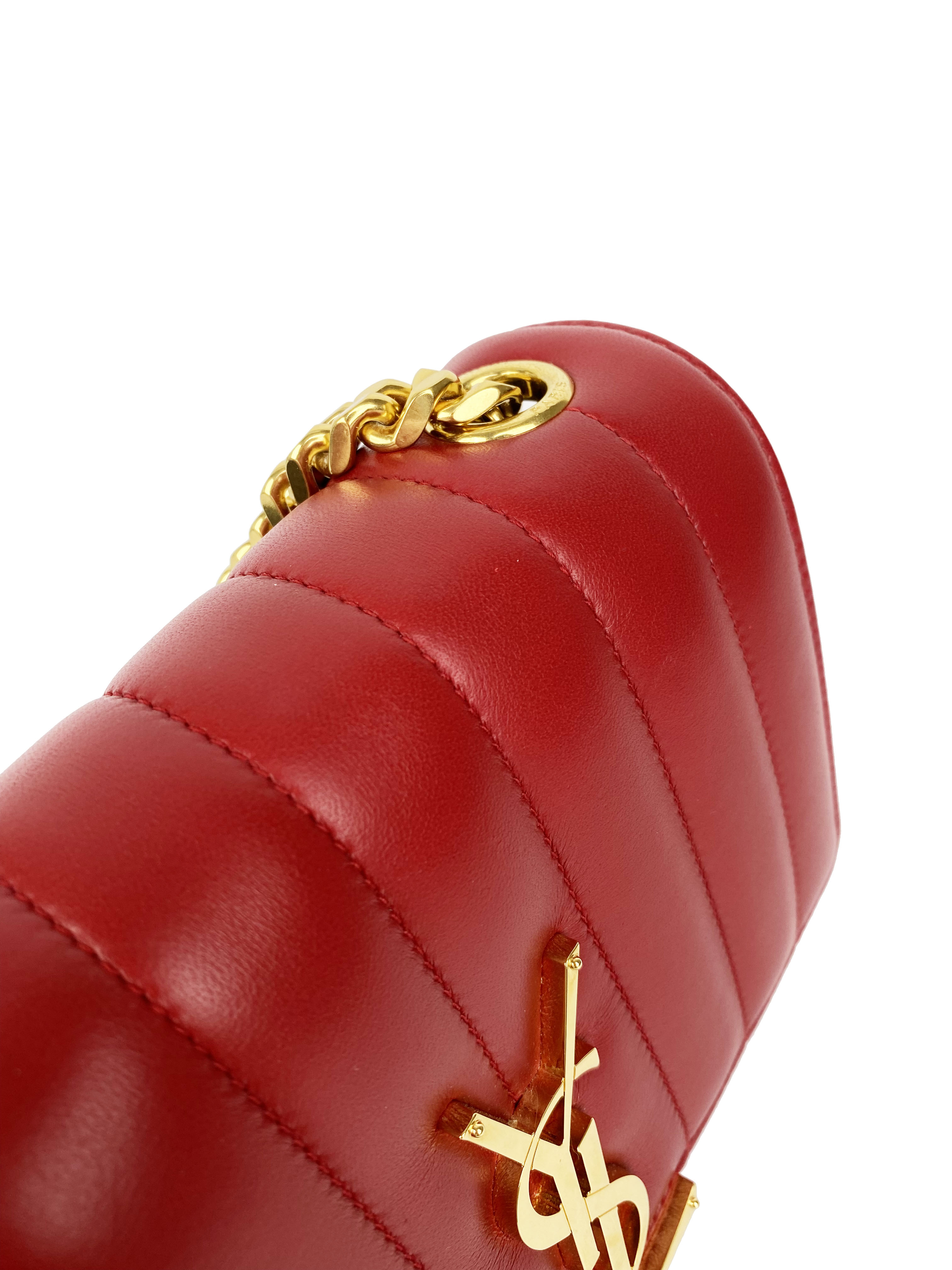 Saint Laurent Small Red Vicky Bag - Luxury Leather Crossbody Purse for Women | Perfect for Date Night, Parties & Everyday Use