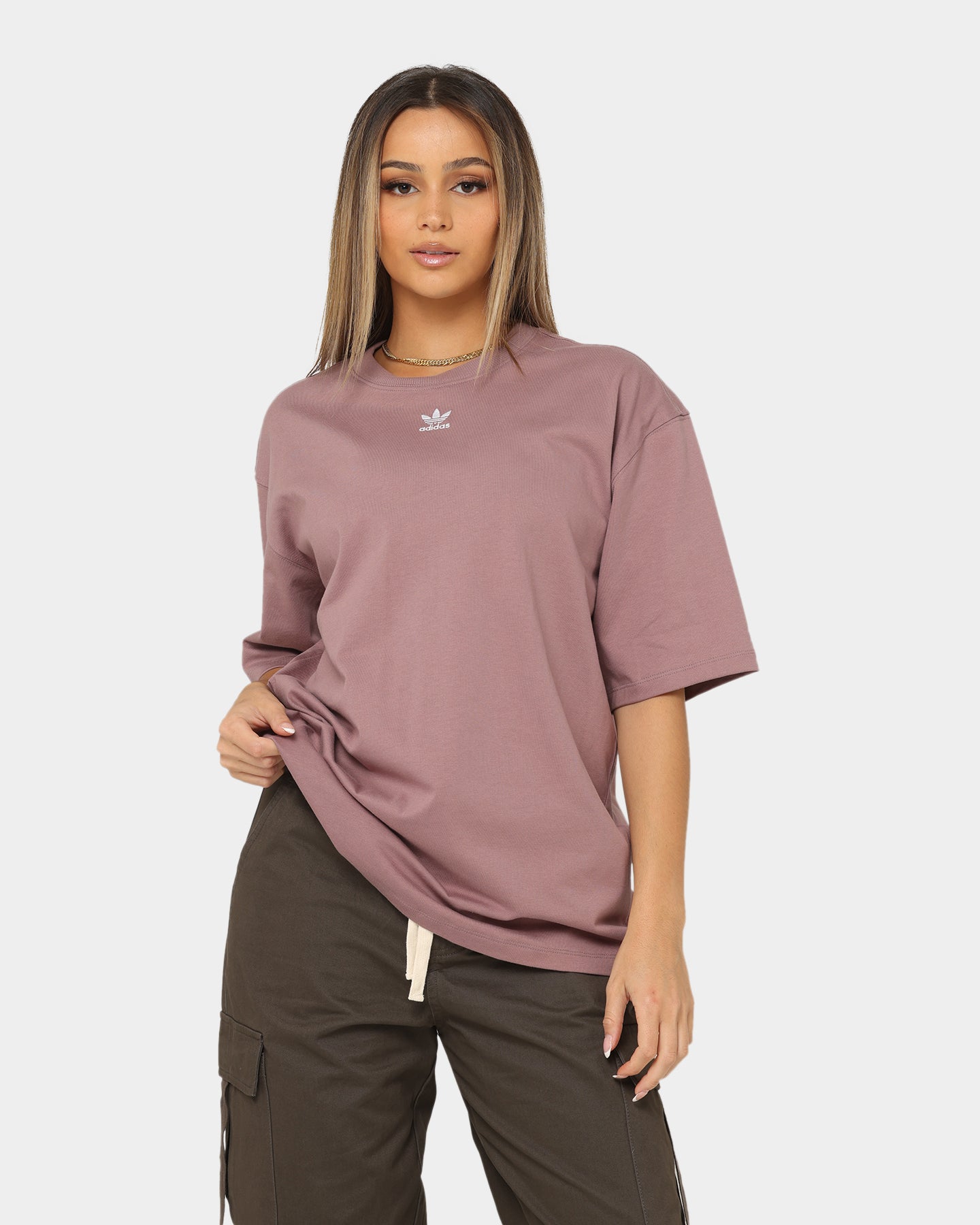 Adidas Women's Adicolor Essentials Wonder Oxide T-Shirt - Comfortable Casual Tee for Workout, Gym & Everyday Wear