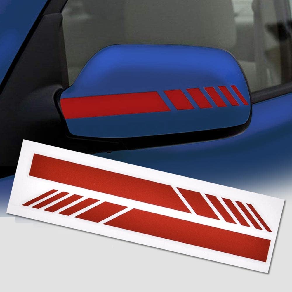 Carbon Fiber 5D Rearview Mirror Vinyl Decal Sticker - 2PCS Red Car Accessories for Enhanced Style & Protection - Perfect for Car Enthusiasts & Auto Customization