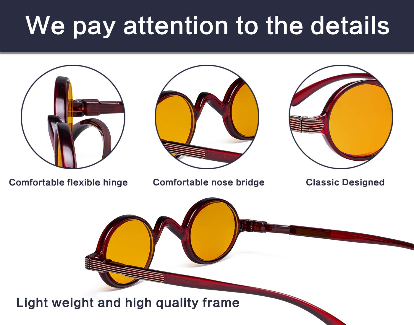 Vintage Blue Light Blocking Glasses for Women & Men - Computer & Reading Use