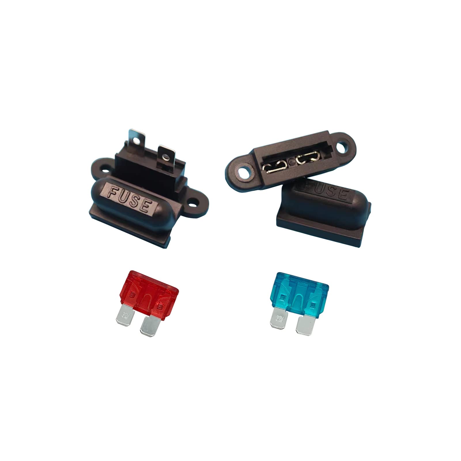 Auto ATC Blade Standard Fuse Holder with Cover - 10 Pack for Car, Boat, Truck & SUV - Waterproof Protection for Electrical Systems | Perfect for Marine, RV & Automotive Applications