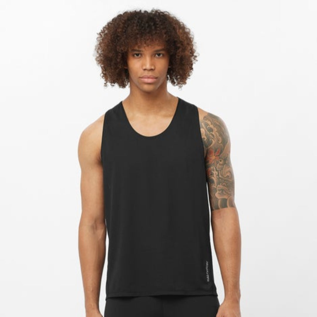 Salomon Men's Sense Aero Singlet - Lightweight Running Shirt for Men - Breathable Quick-Dry Athletic Top - Trail Running & Marathon Training Gear (LC2319600)