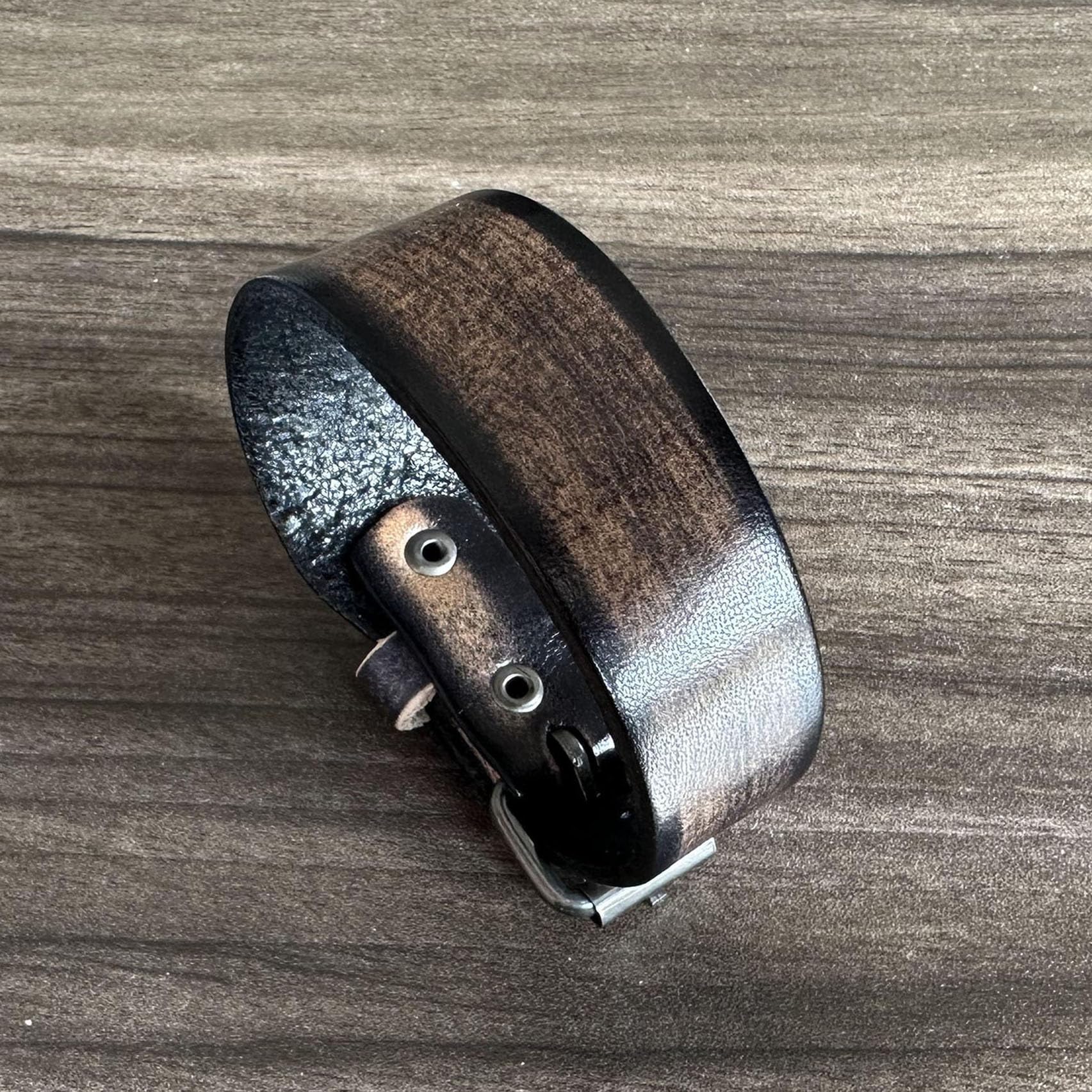 Punk Rock Faux Leather Wristband - Adjustable Buckle Bracelet for Men & Women - Retro Arm Cuff for Concerts, Festivals & Gothic Fashion