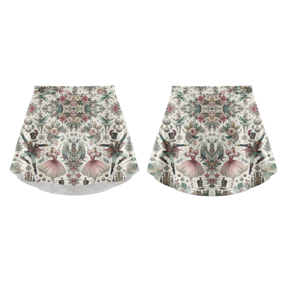 Nutcracker Christmas Themed Patterned Skirt for Women - Festive Holiday Party Outfit & Seasonal Fashion Wear