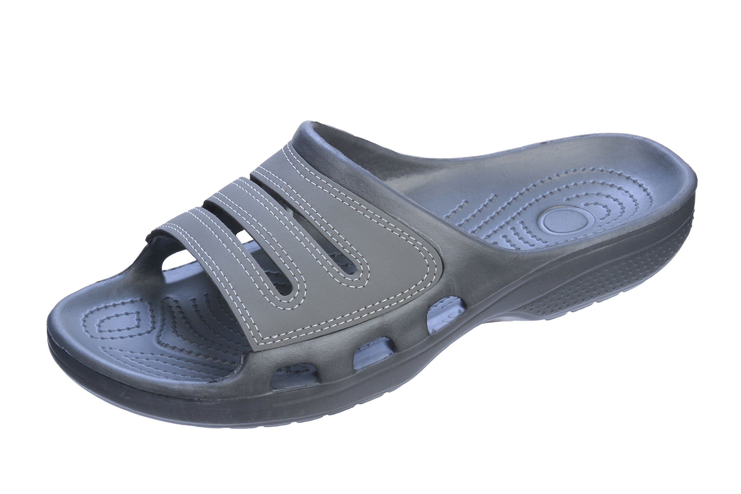 Roxoni Men's Waterproof Slide Sandals | Open Toe Slip-On Rubber Shoes for Beach, Pool, Gym & Travel | Lightweight & Durable for Outdoor Activities