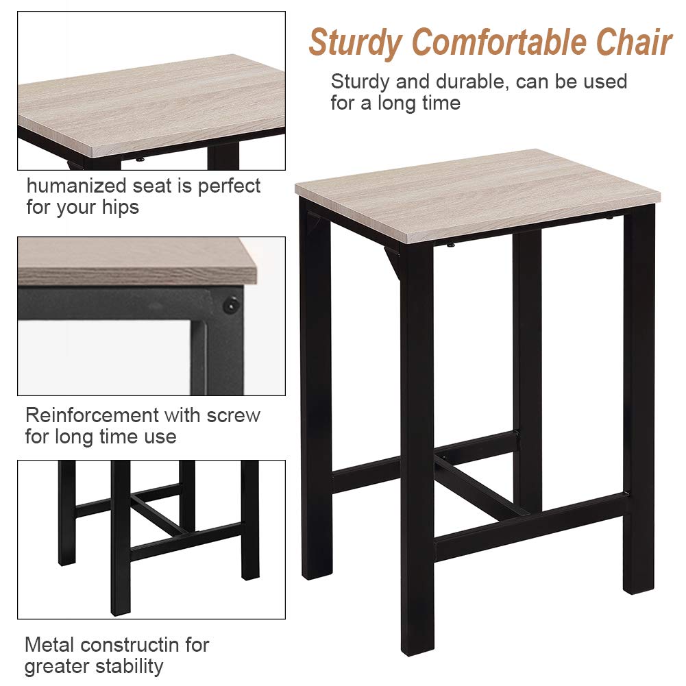 5-Piece Modern Counter Height Bar Dining Set - Wooden Kitchen Table & 4 Chairs with Metal Legs - Space-Saving Breakfast Nook Set for Small Homes & Apartments - Perfect for Compact Kitchens, Dining Areas & Morning Coffee Spaces