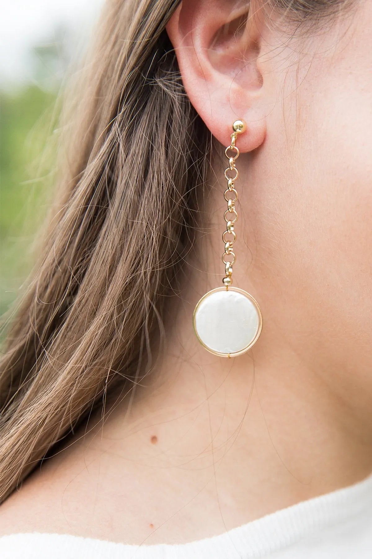 Elegant Pearl Coin Dangle Chain Earrings for Women - Vintage Boho Jewelry Gift for Party, Wedding & Everyday Wear