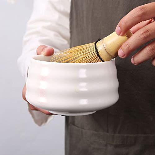 Premium 4-Piece Matcha Tea Set - Ceramic Matcha Bowl, Bamboo Whisk, Tea Scoop & Brush - Perfect for Japanese Tea Ceremony, Home Brewing & Gifts - Eco-Friendly Kitchen Accessories
