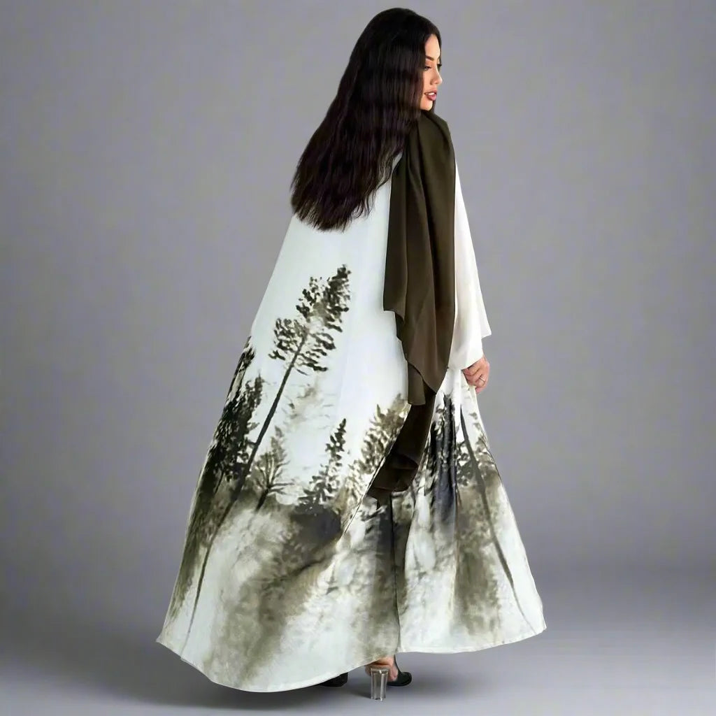 Stylish Tie-Dye Muslim Women's Cardigan Open Abaya Dress - Perfect for Prayer, Modest Fashion & Everyday Wear