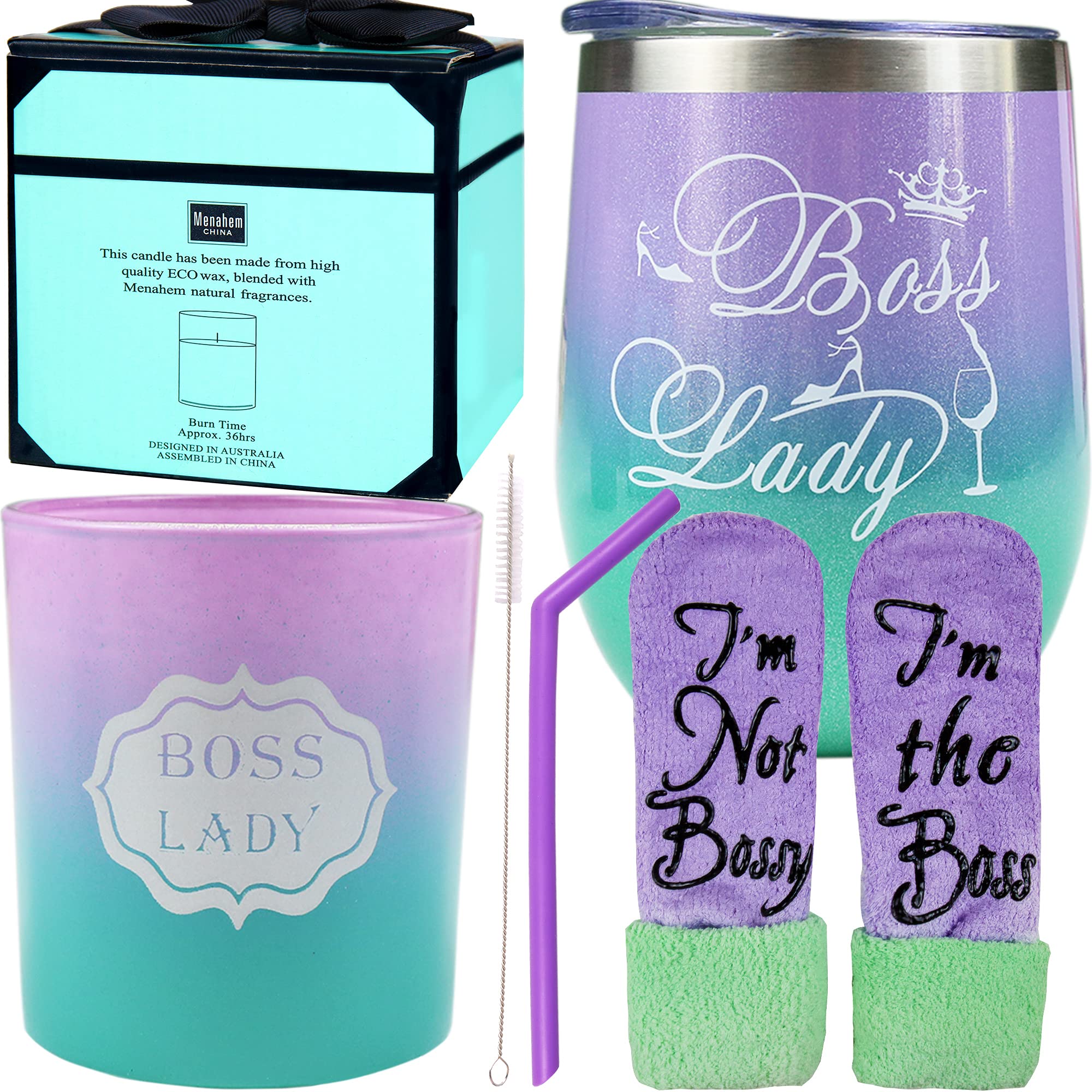 Premium Boss Lady Tumbler Gift Set - Stylish Insulated Coffee Mug for Women, Perfect for Office, National Boss Day & Corporate Gifts - Ideal for Coffee Lovers & Workplace Motivation