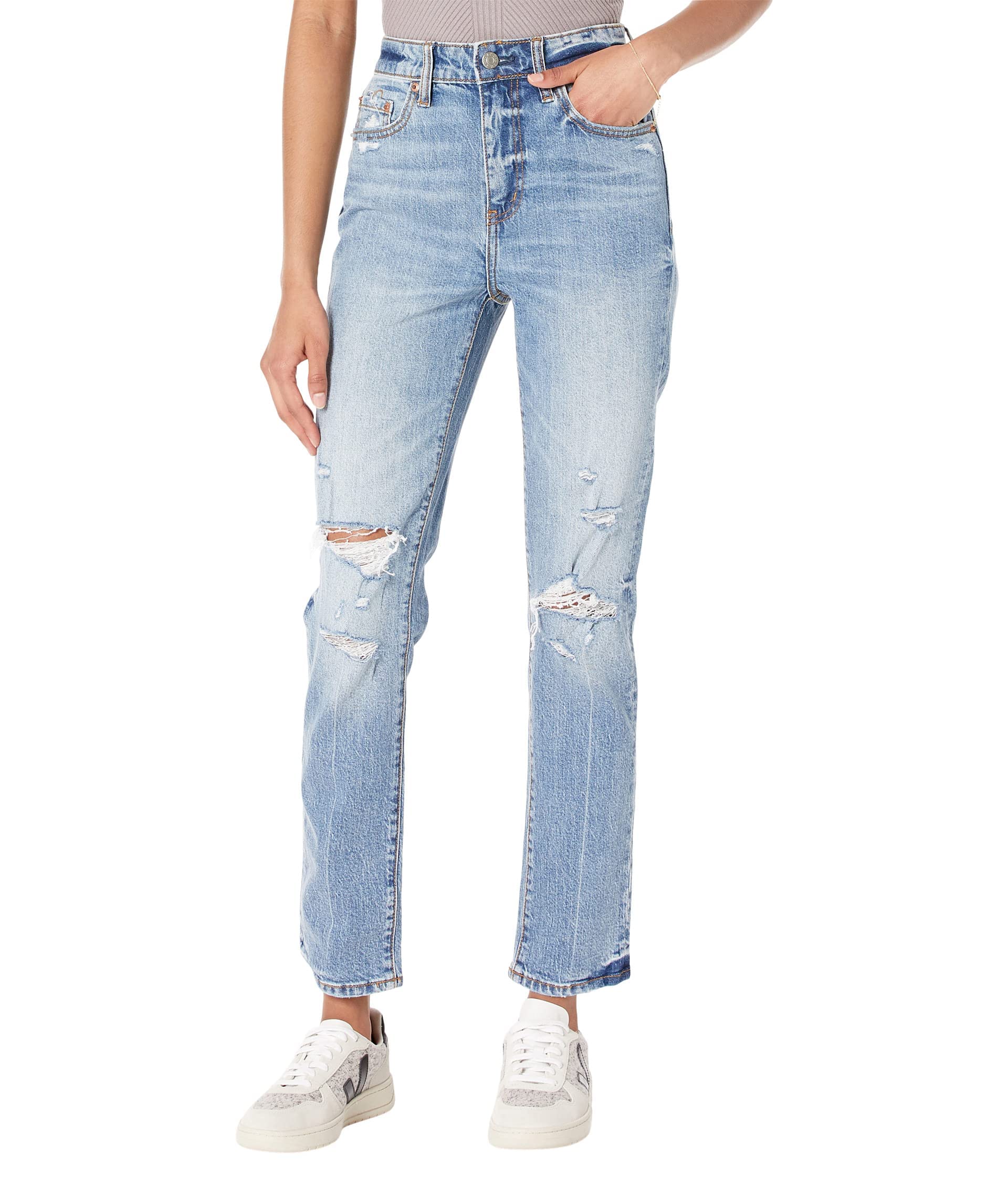 DAZE Women's High-Rise Skinny Straight Jeans - Slim Fit Stretch Denim Pants for Everyday Wear | Perfect for Work, Casual Outings & Date Nights