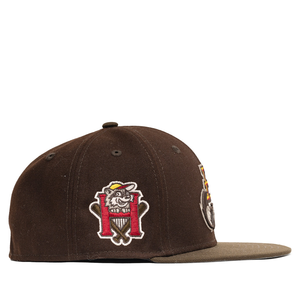New Era x Politics Hudson Valley Renegades 59FIFTY Fitted Baseball Cap - Chocolate Brown Adjustable Hat for Men & Women - Perfect for Sports Games, Streetwear Fashion & Casual Outfits