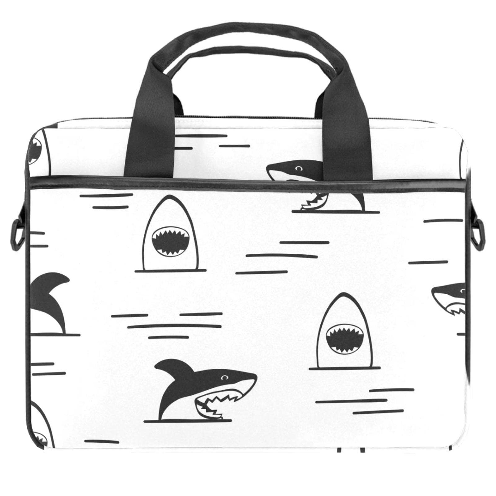 Stylish Unisex Laptop Messenger Bag for Women & Men - Durable 14 Inch Laptop Case with Floral & Whale Design - Perfect for Work, School & Travel